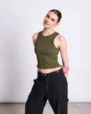 JAN 'N JUNE Porto tank top dark olive women