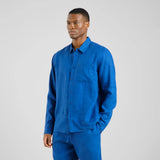 DEDICATED Rute linen shirt limoges blue men