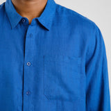 DEDICATED Rute linen shirt limoges blue men