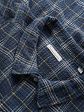 KCA 1090138 Box fit seersucker short sleeved shirt 7034 blue check men