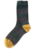 KLUE Merino wool socks striped khaki women