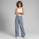 DEDICATED Vara workwear pants work stripe blue women