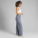 DEDICATED Vara workwear pants work stripe blue women