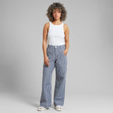 DEDICATED Vara workwear pants work stripe blue women