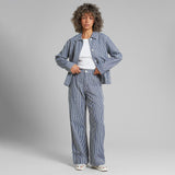 DEDICATED Vara workwear pants work stripe blue women