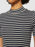 KCA 2010046 Striped rib t-shirt 8003 navy stripe women