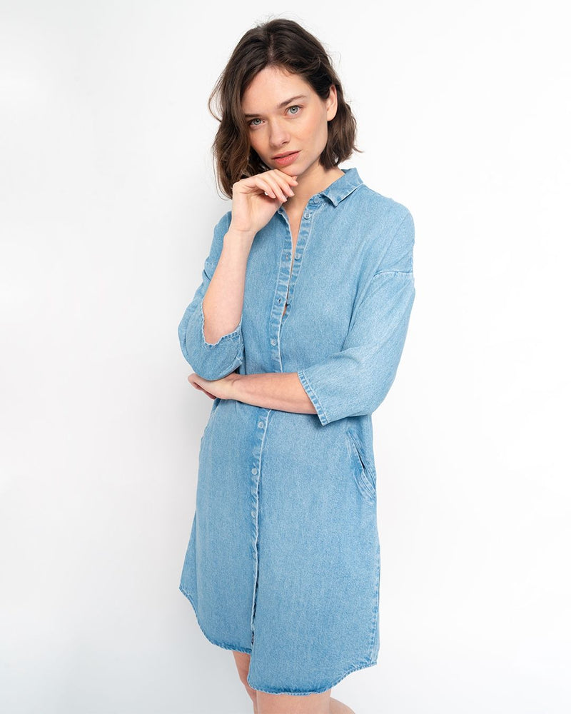 KUYICHI Mara dress light blue women