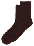 KCA 2130017 Cable structure socks 1349 chocolate plum women