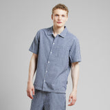 DEDICATED Brantevik work stripe shirt blue men