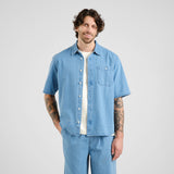 DEDICATED Skalhamn denim shirt light blue men