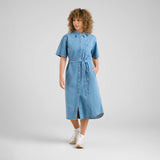 DEDICATED Ripa denim shirt dress light blue women