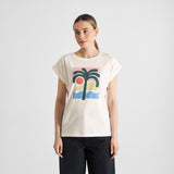 DEDICATED Visby beach palm t-shirt off-white women