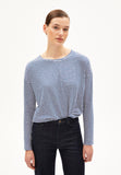 ARMEDANGELS Xianaa lovely stripes longsleeve tee faded indigo oatmilk women