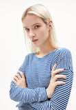 ARMEDANGELS Xianaa Lovely Stripes longsleeve lapis blue oatmilk women