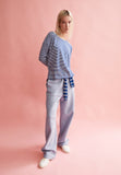 ARMEDANGELS Xianaa Lovely Stripes longsleeve lapis blue oatmilk women