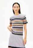 ARMEDANGELS Maaya stripes knit top misty morning deep roselilly women