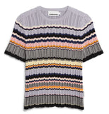 ARMEDANGELS Maaya stripes knit top misty morning deep roselilly women