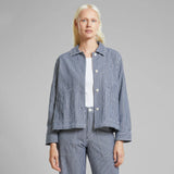 DEDICATED Stiby jacket work stripe blue women