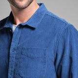 DEDICATED Varberg corduroy shirt true blue men