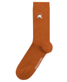 DEDICATED Knivsta rib socks dog pose cinnamon orange women