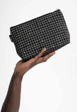 MELAWEAR Large cosmetic bag black grid print unisex