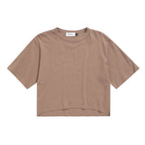 ROTHOLZ Cropped waffle t-shirt washed brown women