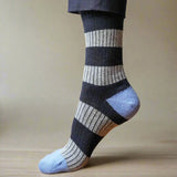 KLUE Merino wool socks striped navy grey unisex