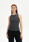 MELAWEAR Drisna stripes rib tank top black women