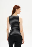 MELAWEAR Drisna stripes rib tank top black women