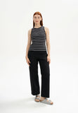 MELAWEAR Drisna stripes rib tank top black women