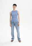 MELAWEAR Drisna stripes rib tank top blue white women