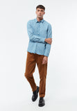 GIVN BERLIN Devis denim shirt light blue men