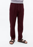 GIVN BERLIN Eric linen trousers burgundy men