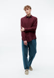 GIVN BERLIN John linen shirt burgundy men