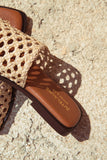 JUTELAUNE Erika embroidered sandal sand women