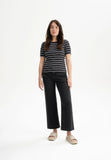 MELAWEAR Jasleen stripes rib t-shirt black white women