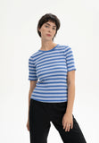 MELAWEAR Jasleen stripes rib t-shirt blue white women