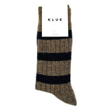 KLUE Merino wool socks striped brown men