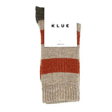 KLUE Merino wool socks striped beige orange unisex