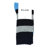 KLUE Merino wool socks striped navy grey unisex