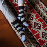 KLUE Merino wool socks striped navy grey unisex