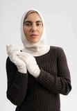 MELAWEAR Rishi knit gloves cream melange unisex