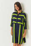 SKFK Lisabe dress G1 acid green stripes women