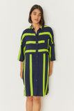 SKFK Lisabe dress G1 acid green stripes women