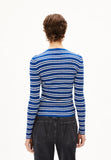 ARMEDANGELS Alaania chiffron stripes longsleeve lapis blue oatmilk women