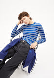 ARMEDANGELS Alaania chiffron stripes longsleeve lapis blue oatmilk women