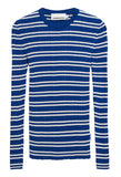 ARMEDANGELS Alaania chiffron stripes longsleeve lapis blue oatmilk women