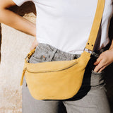 ANN KURZ Fanny pack suede golden women