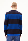 ARMEDANGELS Loukaa stripes jumper night sky lapis blue men