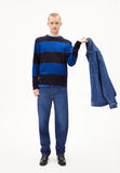 ARMEDANGELS Loukaa stripes jumper night sky lapis blue men